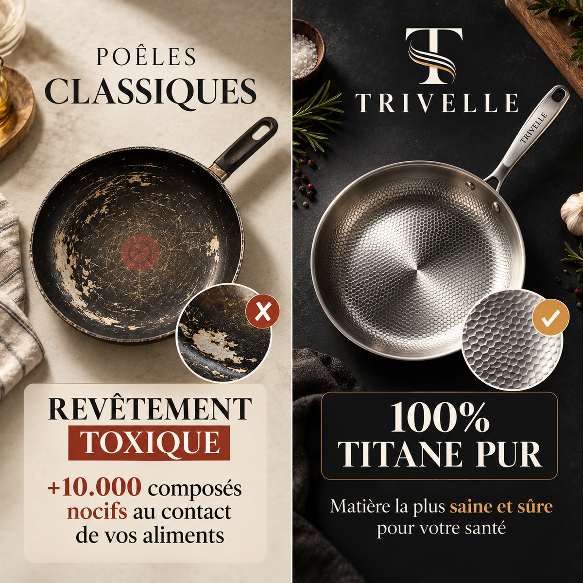 Poêle Trivelle – Rien n’accroche, sans Téflon
