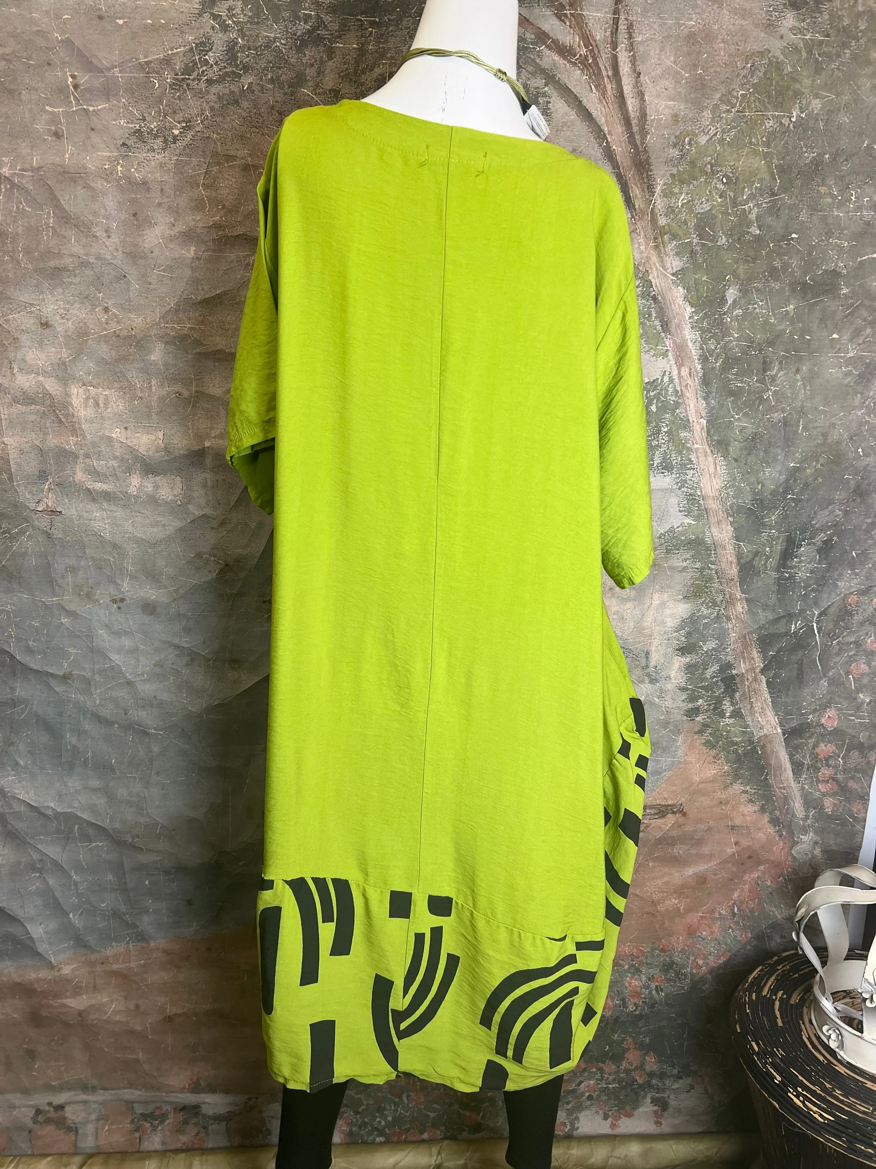 91868-52 Balloon Multi Dress-KIWI