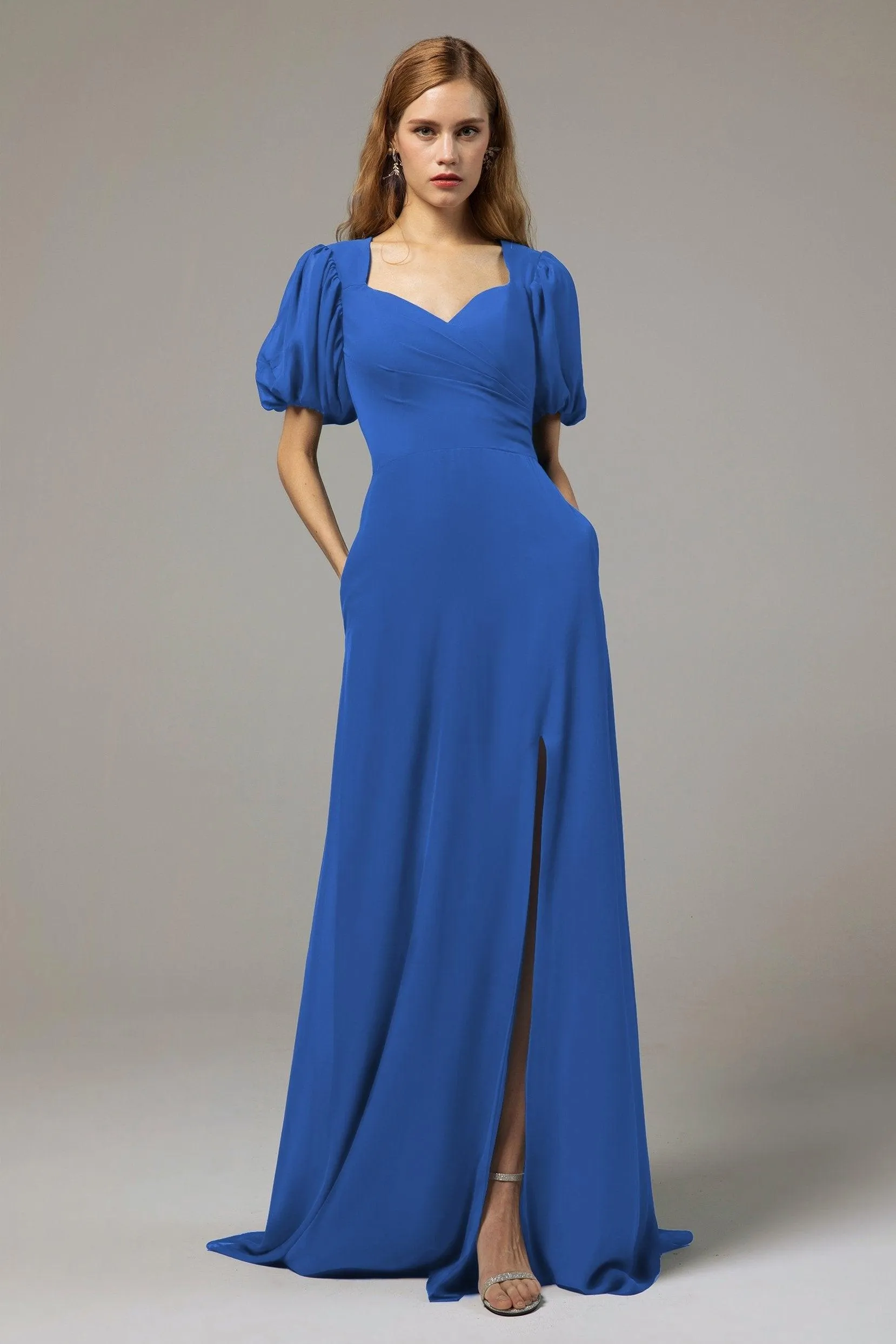 A-Line Floor Length Chiffon Bridesmaid Dress Formal Dresses CB0415