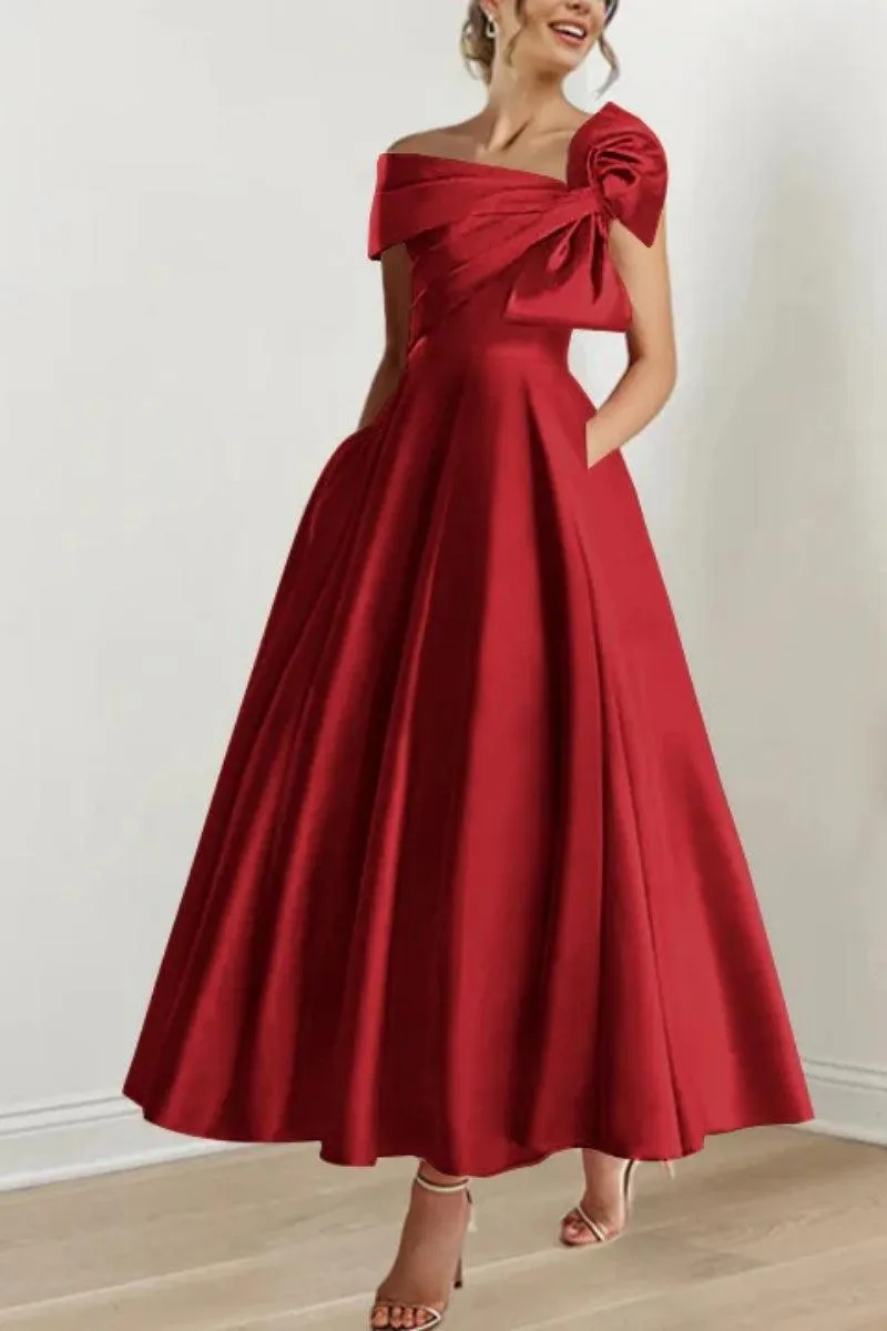 A Line Off The Shoulder Mother Dresses with Bows CM0333