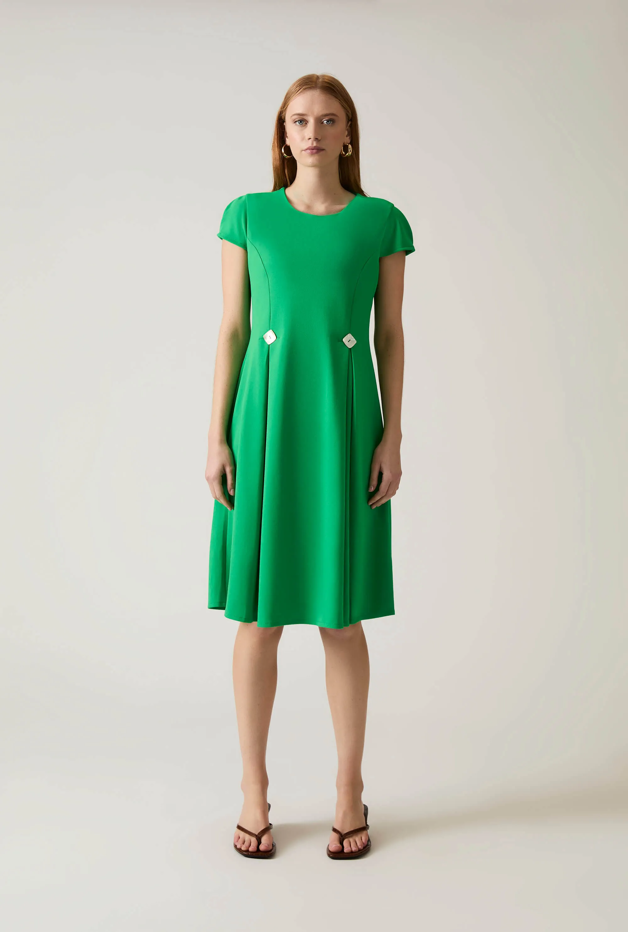 Button Green Dress