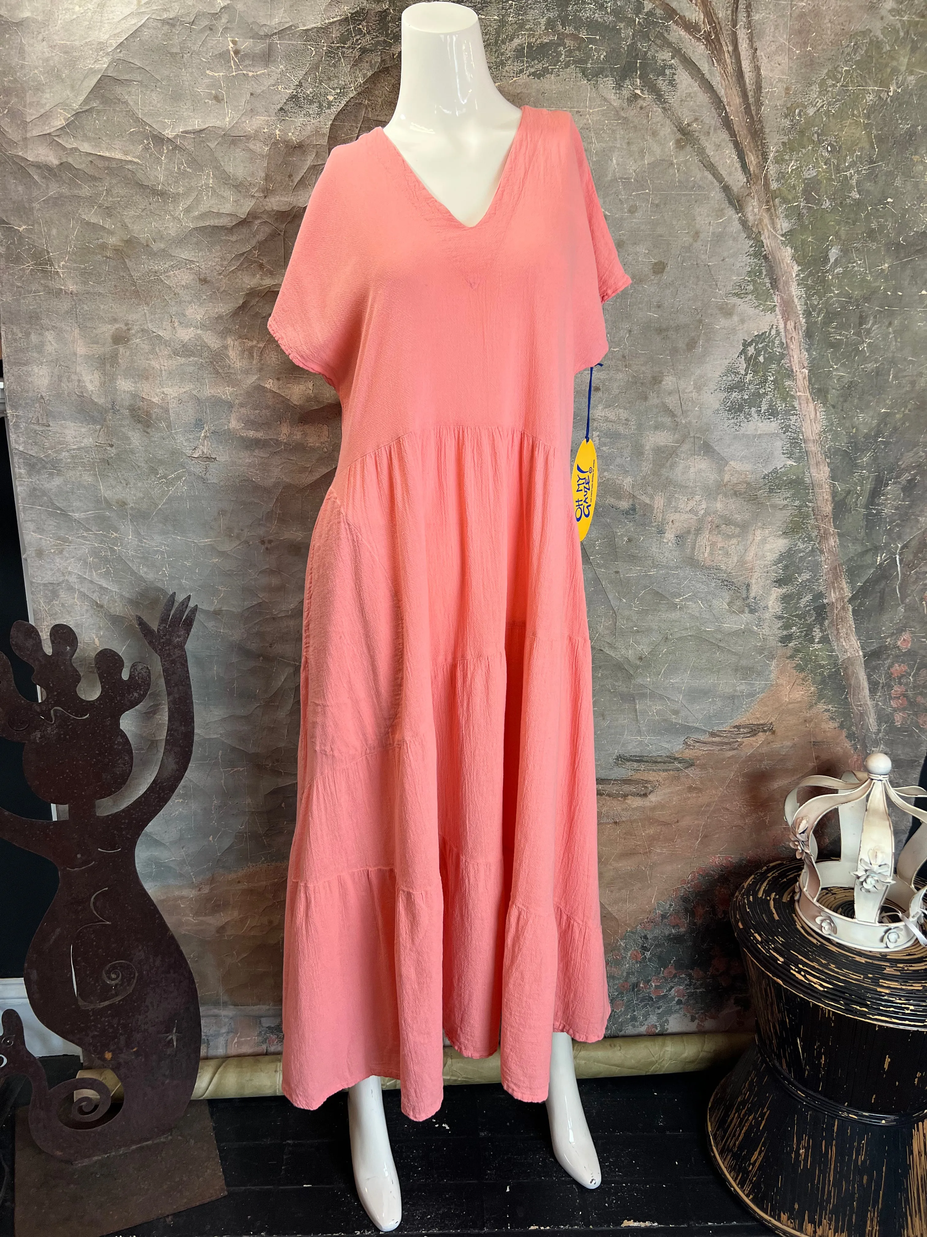 D594 Toucan Dress-Peach