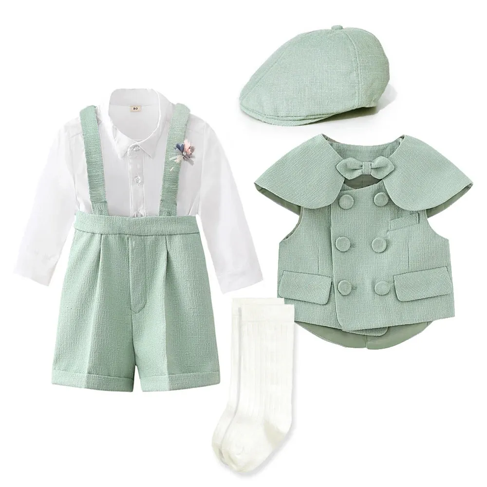 Spring Kids Gentleman Suit, Baby Boy & Girl Festival Birthday Party Clothing Set